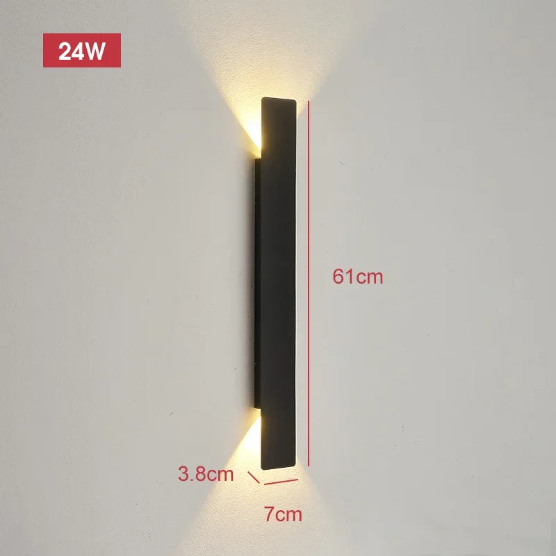 18W Outdoor Waterproof LED Wall Lamp - Modern Aluminum Design