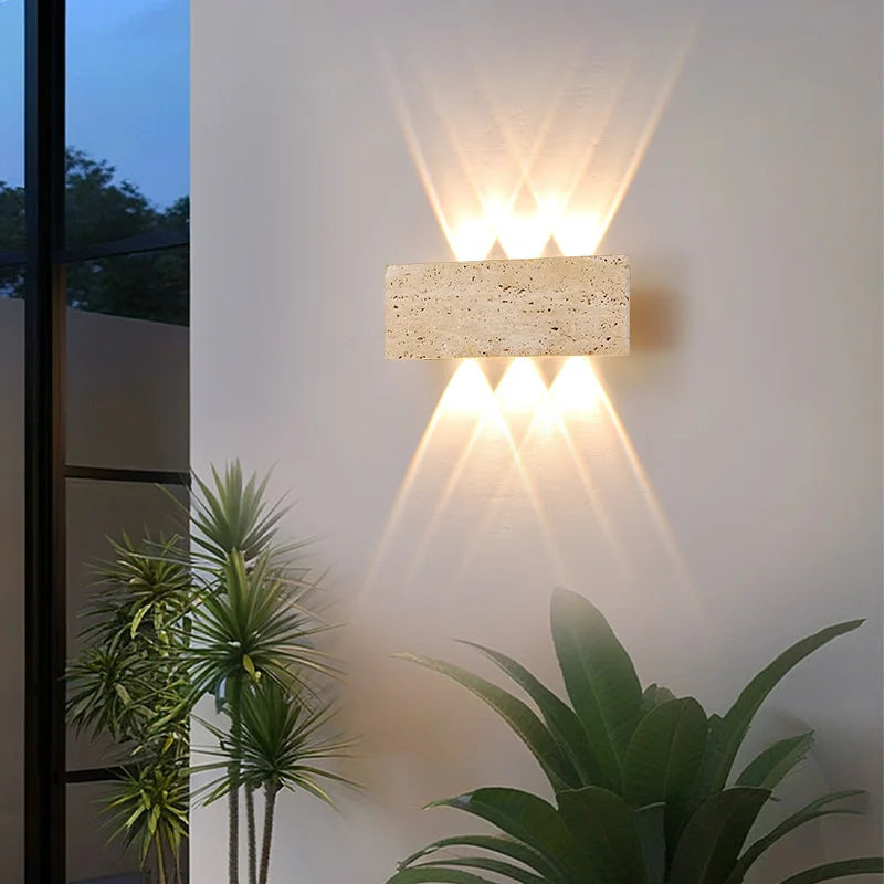 Wabi-Sabi Outdoor Waterproof Wall Lamp - LED Natural Stone Light