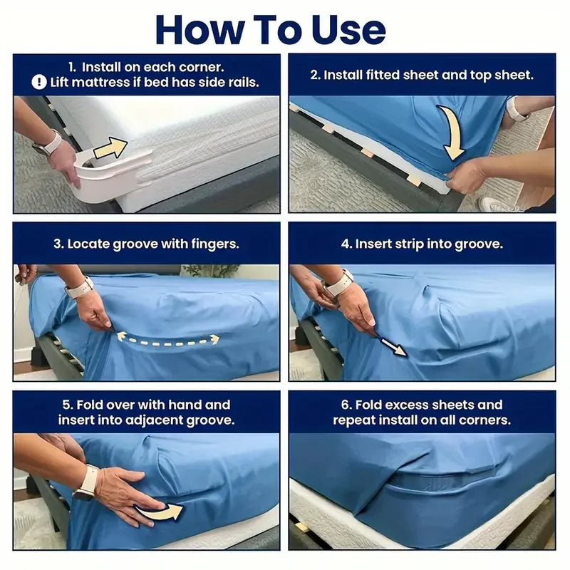 4 Heavy Duty Sheet Holders - Secure Straps for All Sheet Sizes