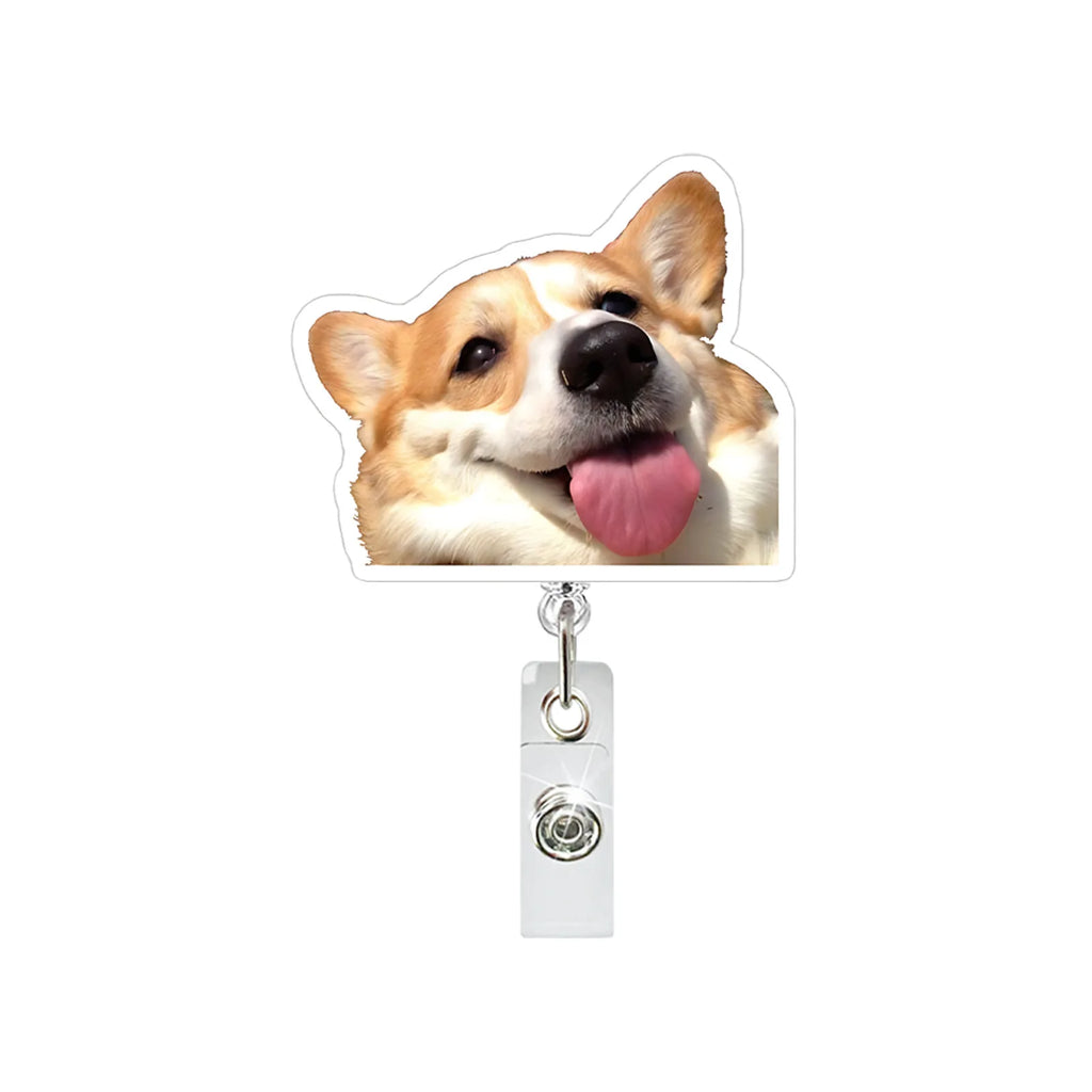 Funny Anime Dog Retractable Badge Reel - Perfect for Nurses & Students
