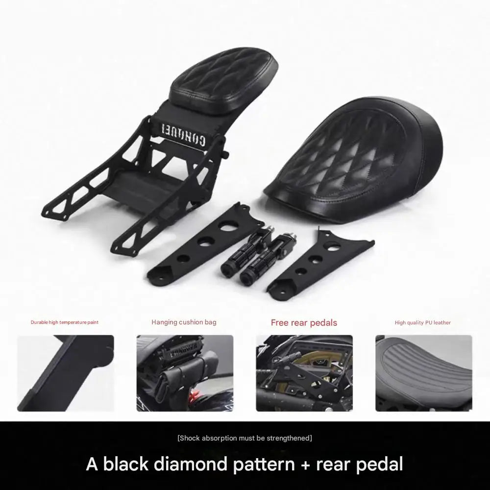 Benda Napoleon 450/500 Motorcycle Dual Seat - Compact Folding Design