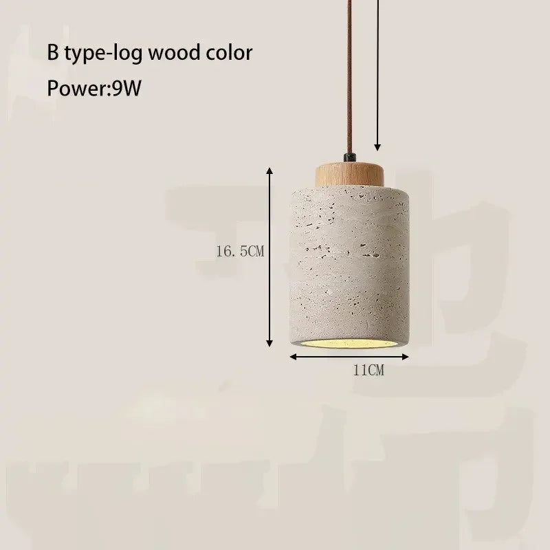 Pumous Yellow Stone LED Pendant Lamp - Modern Retro Chandelier