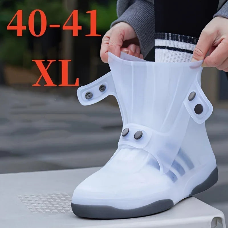 Waterproof Two Tone Shoe Covers - Washable & Anti-Skid Overshoes