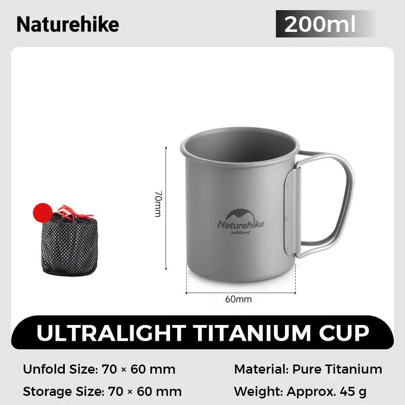 Naturehike Titanium Camping Cup - Ultralight Portable Tea Mug