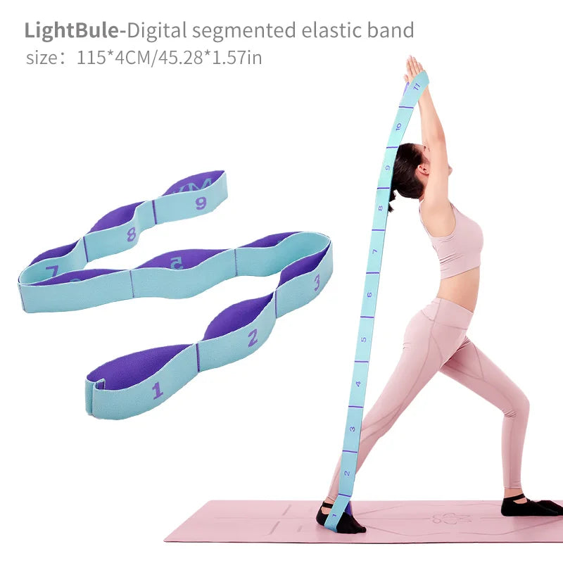 Elastic Stretching Strap with Loops for Yoga, Pilates, Dance & Gymnastics