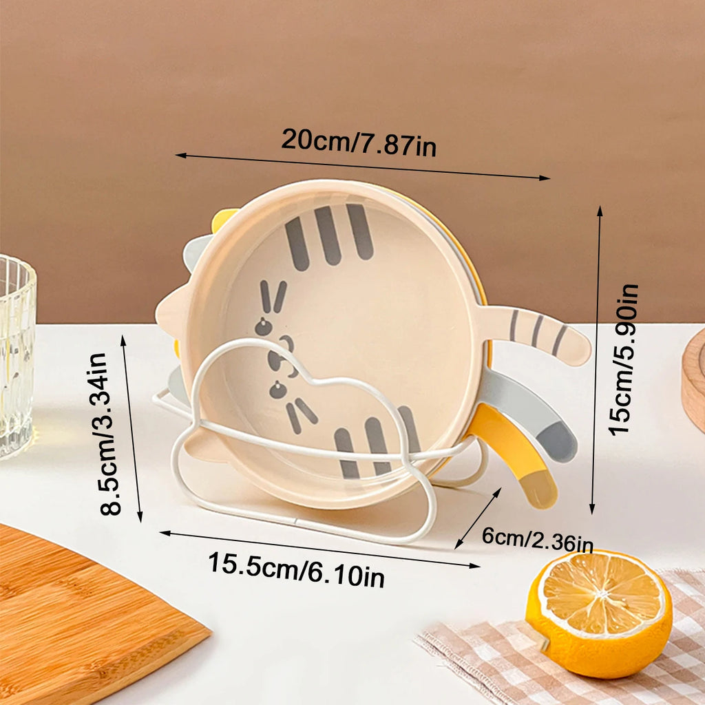 Cute Cat Shaped Reusable Plastic Plates - Fun Fruit Dessert Set