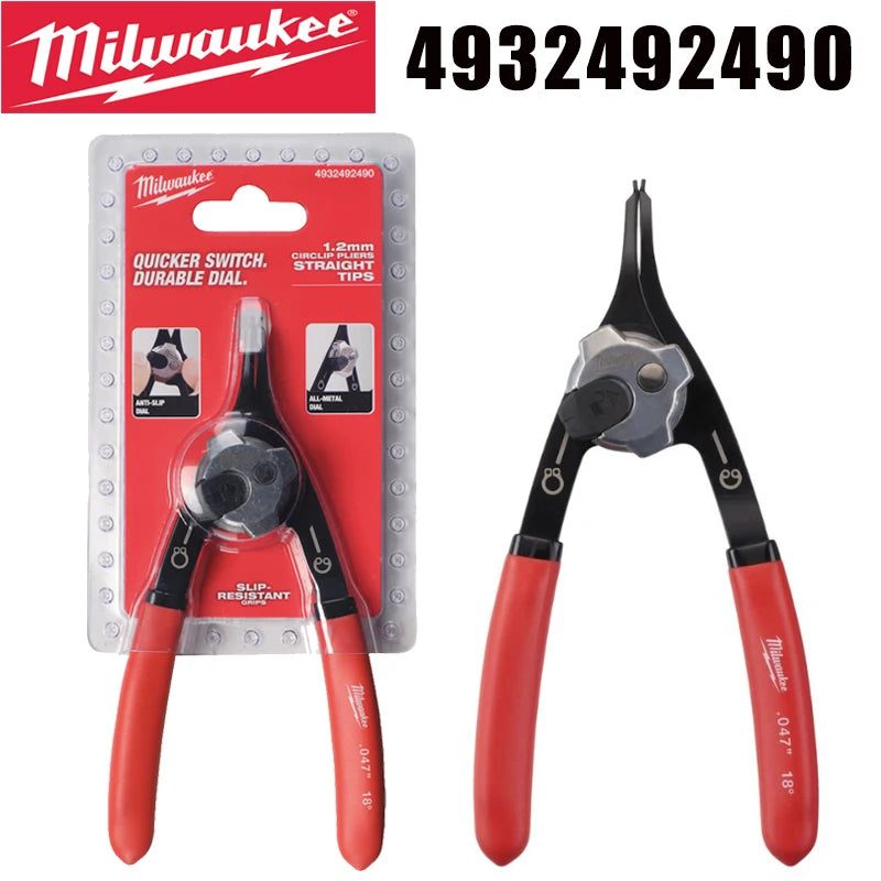 Milwaukee Straight Tip Circlip Pliers with Anti-Slip Grip