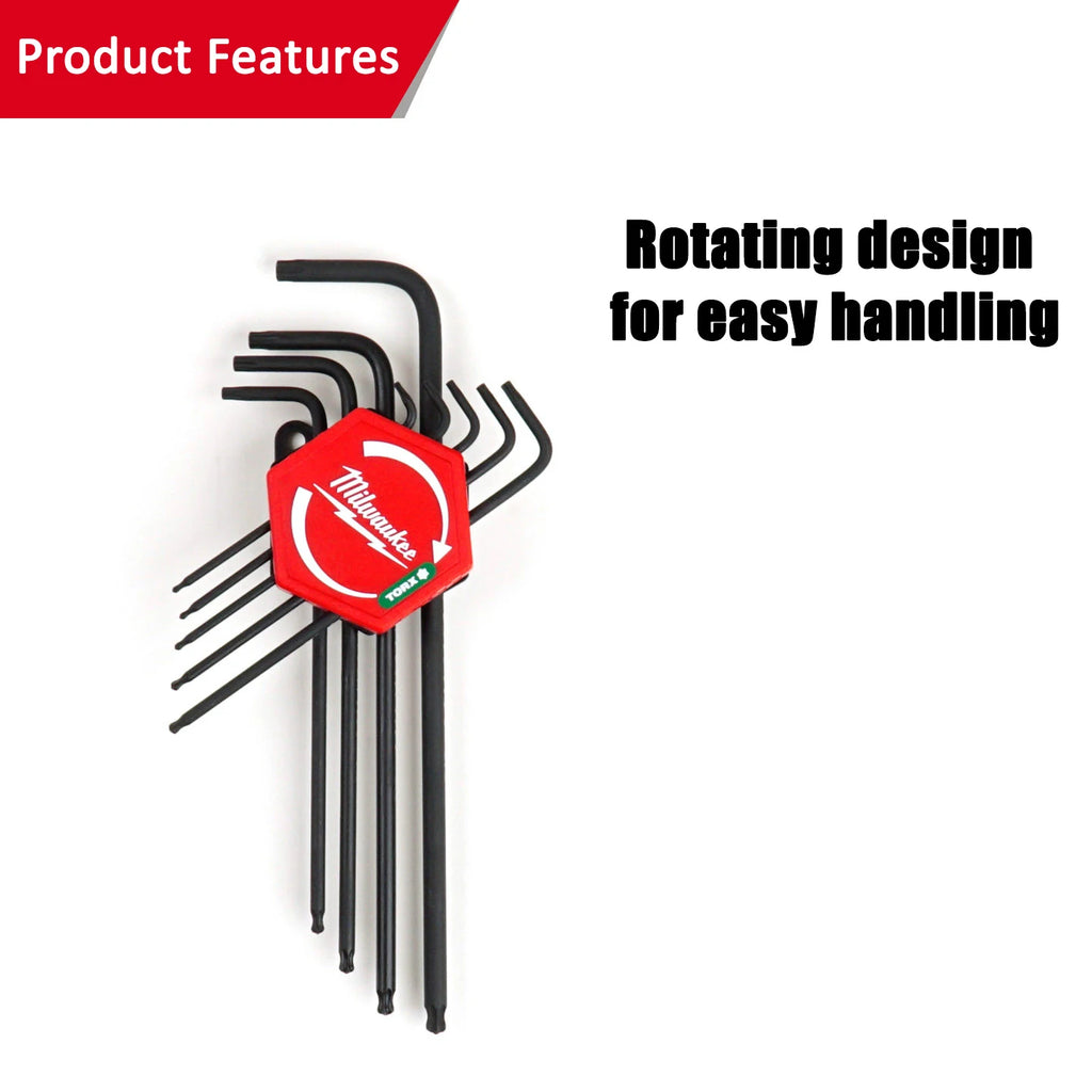 Milwaukee 9-Piece L-Shaped Ball Head Hex Wrench Tool Set