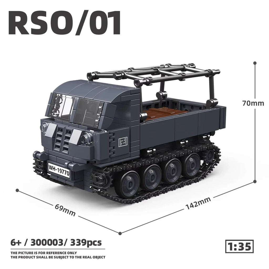 MOC Military Classic Kübelwagen & Sd.Kfz.2 Building Block Set