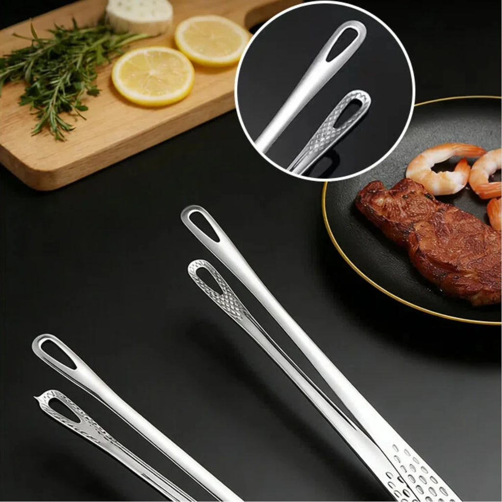 Durable Non-Slip 304 Stainless Steel BBQ Tongs - Cooking Essential