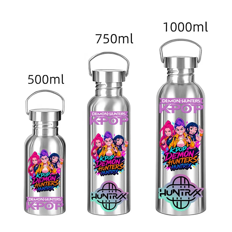 KPop Style Stainless Steel Water Bottle - 500/750/1000ML