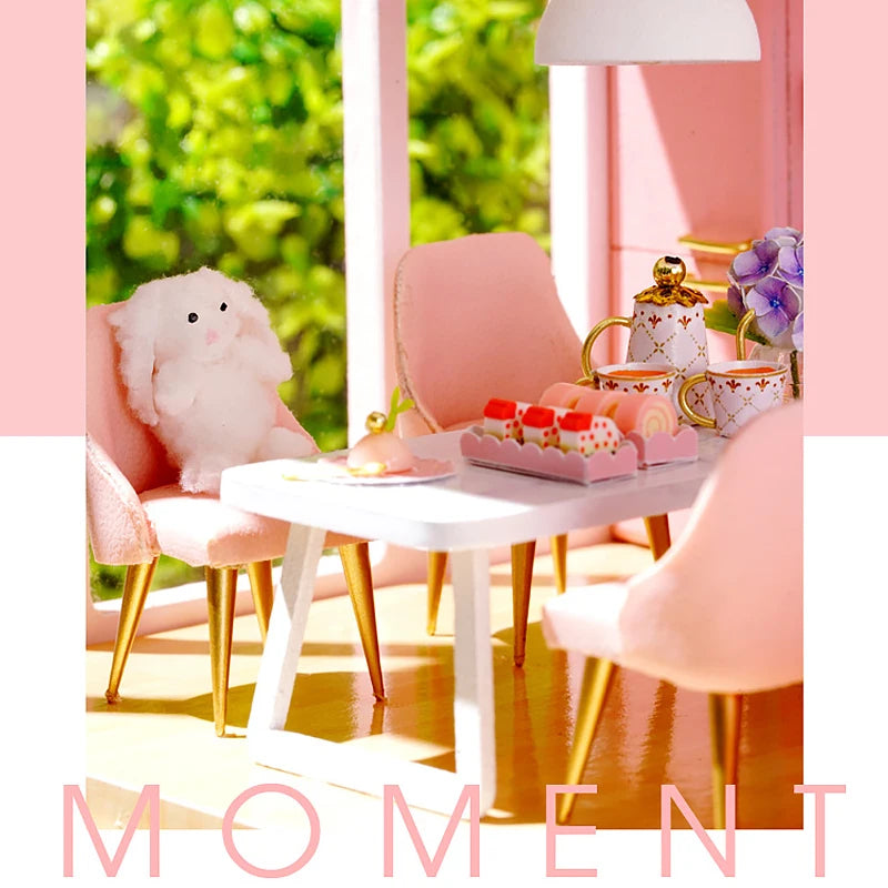 3D Wooden Mini Dollhouse Kit - DIY Duplex Apartment with Furniture