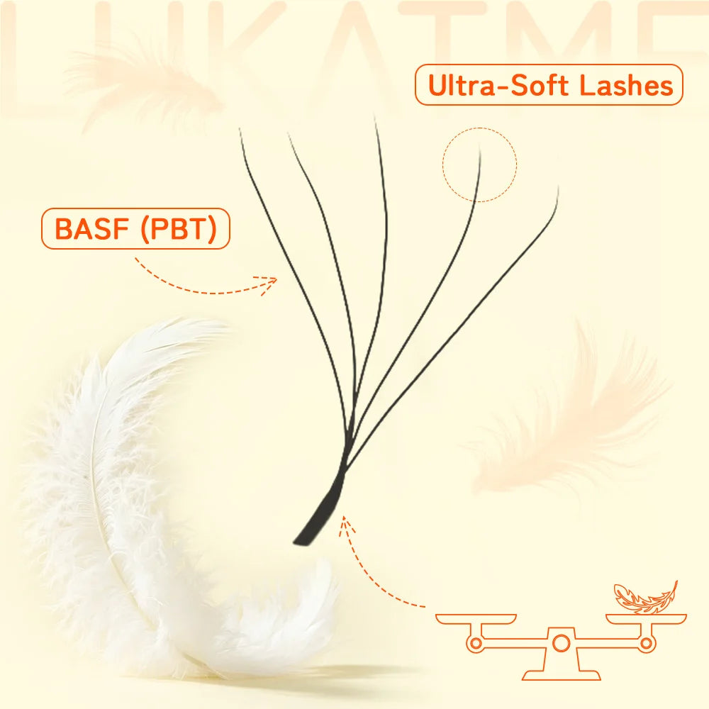 LUKATME 8PC Premade YY W Shape Curl Eyelash Extensions Mix Style