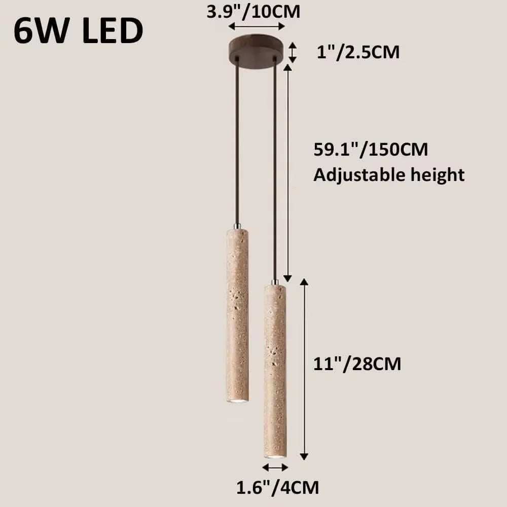 Pumous LED Pendant Lamp - Modern Wooden Chandelier for Bedroom
