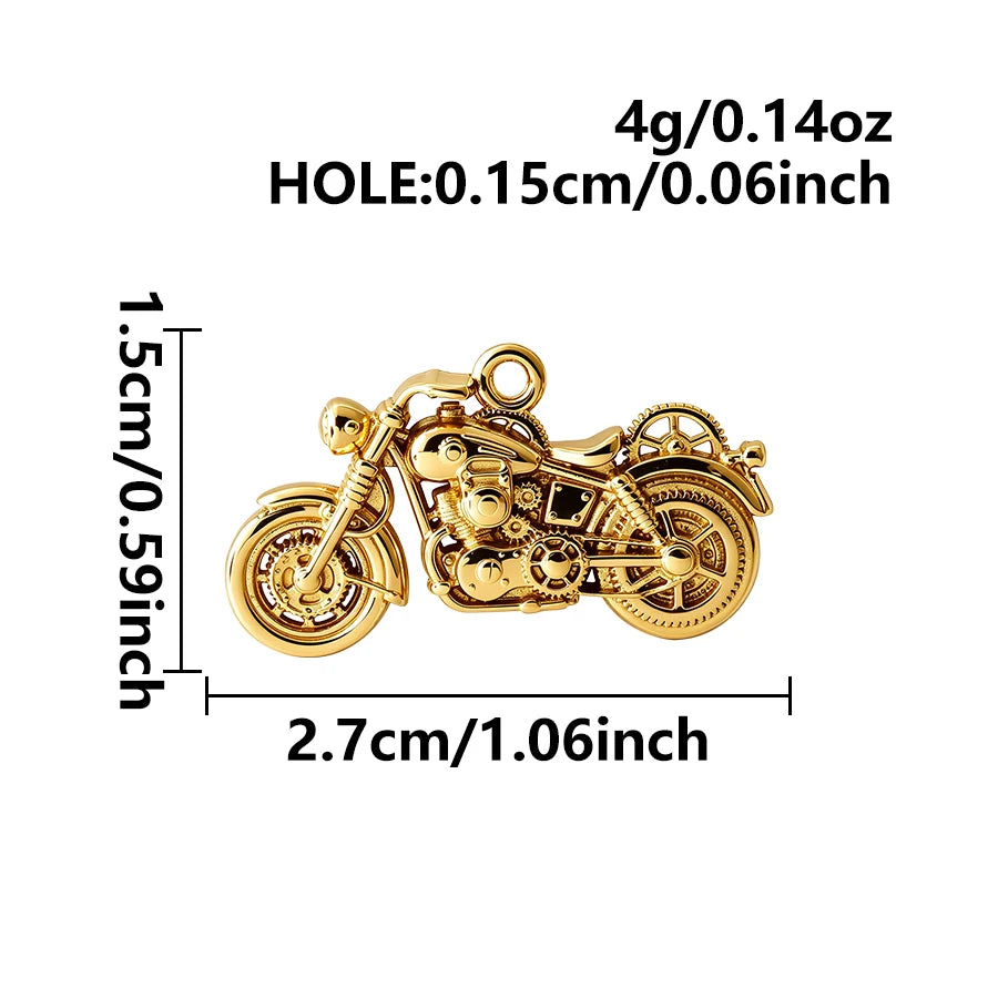 4pcs Funny Transportation Charms - Stainless Steel Pendants for DIY