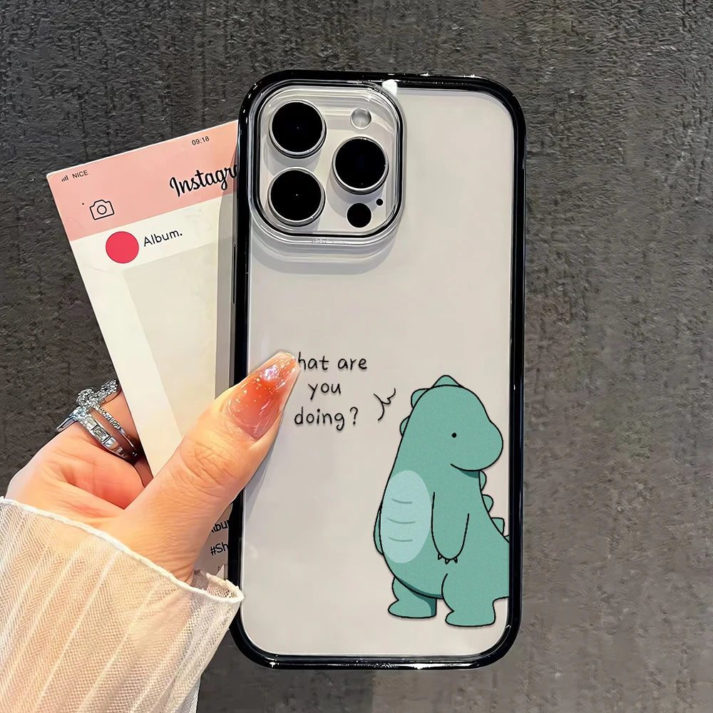 Couple Matching Cute Dinosaur iPhone Case - Fun & Protective