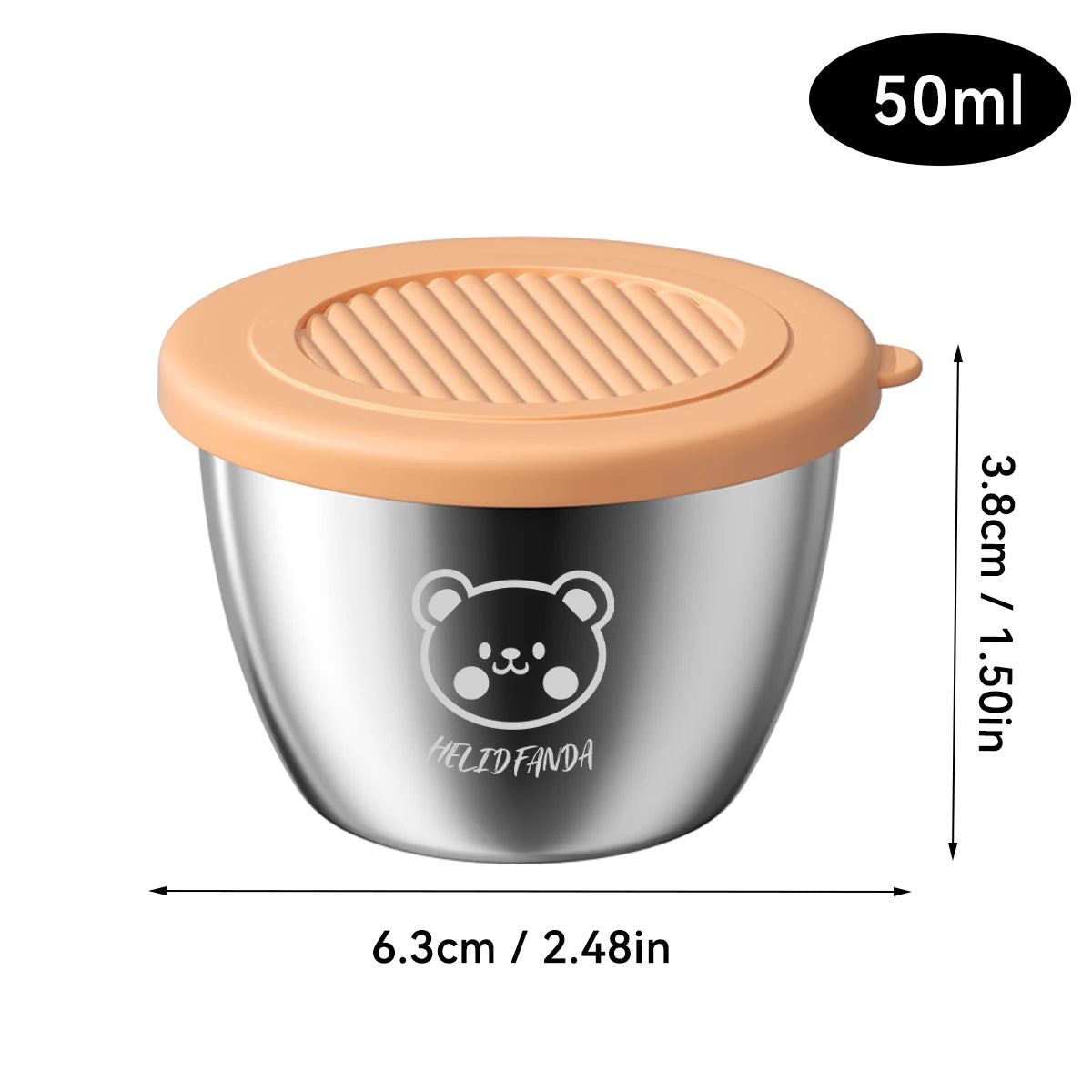 50ML Stainless Steel Sauce Cup with Lid - Portable Food Storage