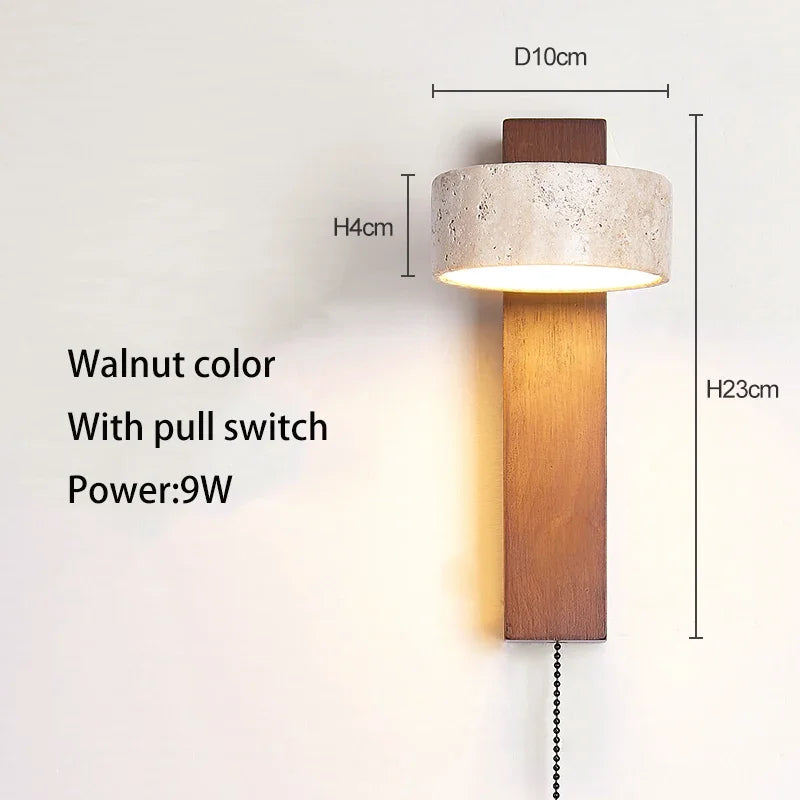 Modern Stone Wall Lamp with Rotatable LED and Pull Switch