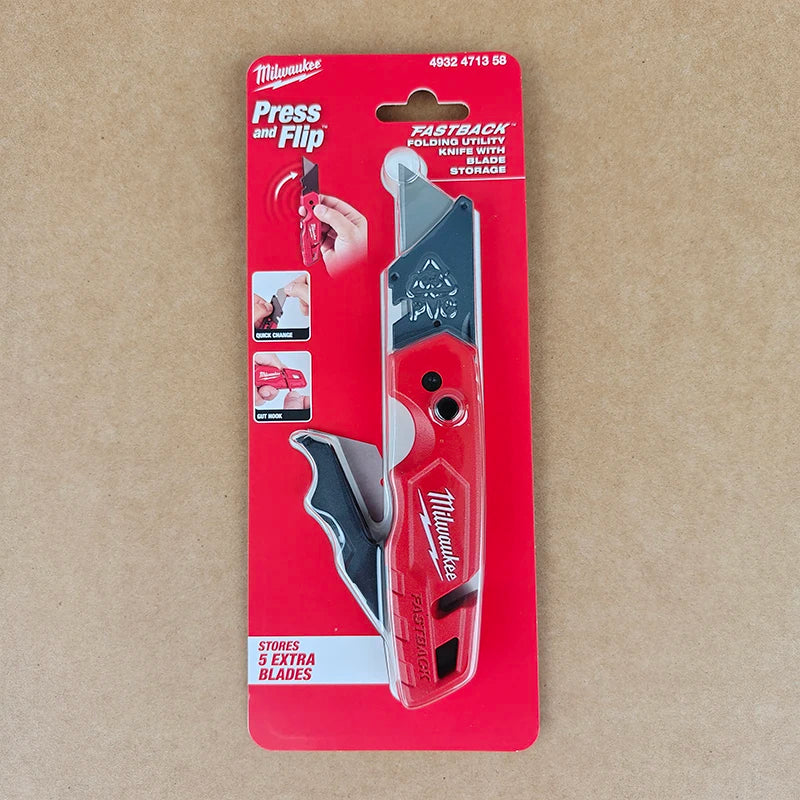Milwaukee FASTBACK Folding Utility Knife - Heavy-Duty Box Cutter