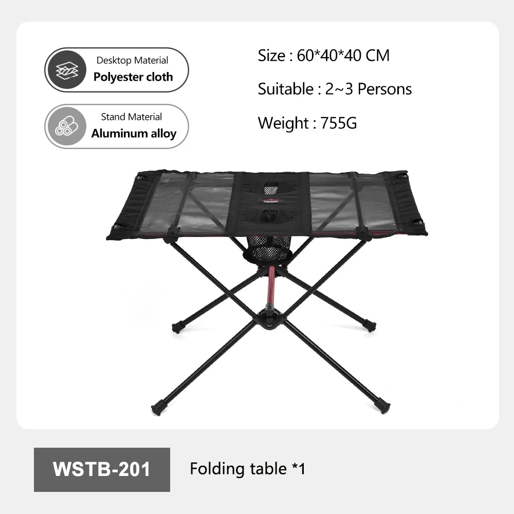 WIDESEA Portable Folding Camping Table - Lightweight with Cup Holders