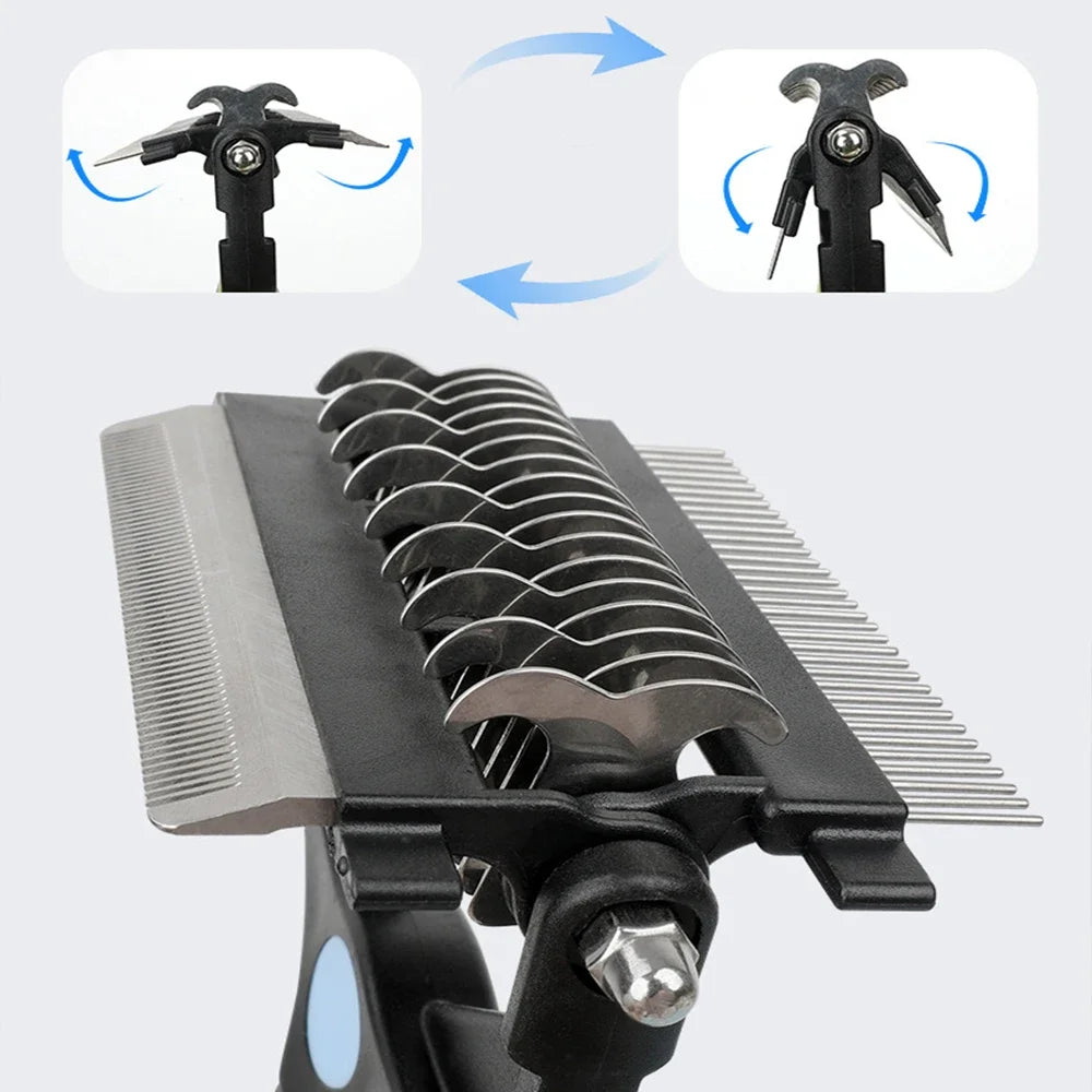 3-in-1 Pet Deshedding Brush & Fur Remover for Dogs and Cats