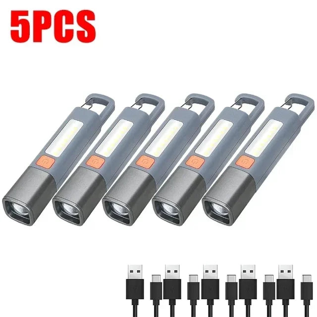 SMILING SHARK Rechargeable LED Flashlight - Waterproof & Zoomable