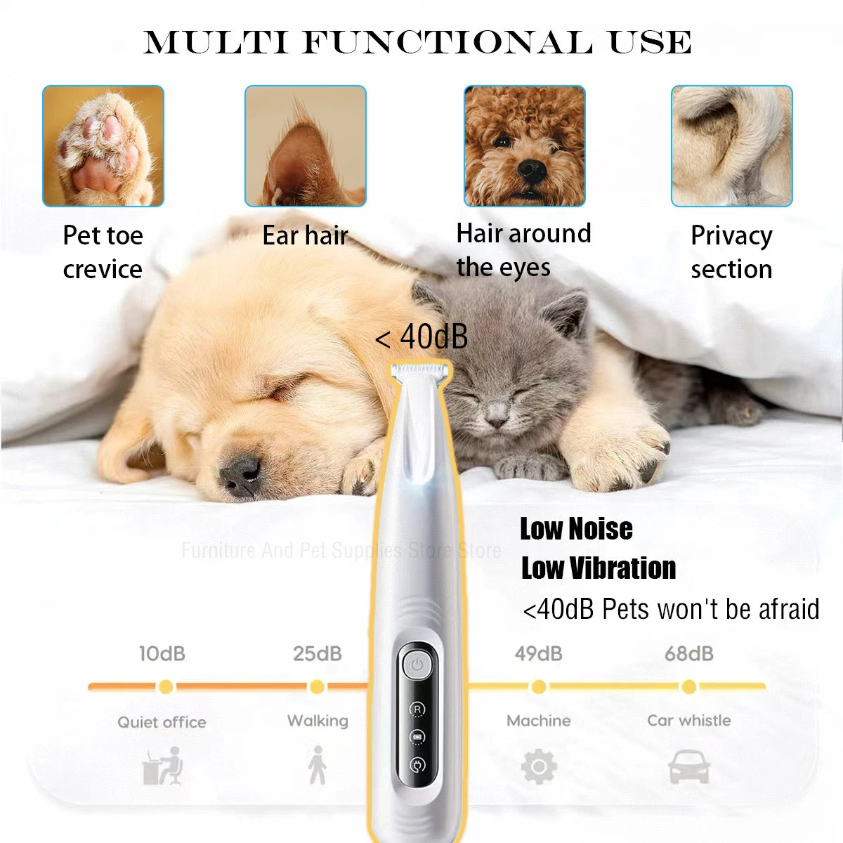 LED Waterproof Dog Paw Trimmer - Efficient & Safe Pet Grooming