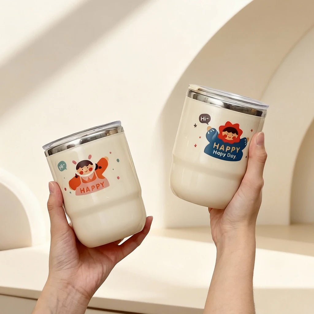 Kids Insulated Stainless Steel Thermos Cup with Straw