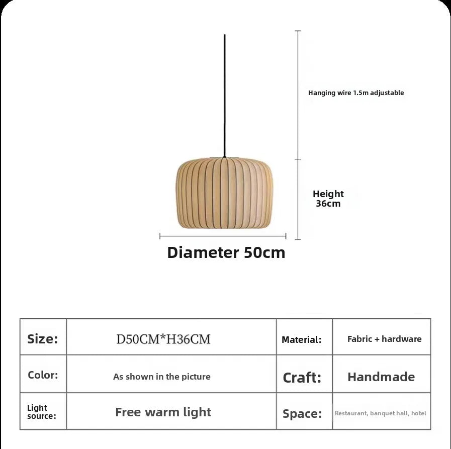 Modern Japanese Wabi Sabi Chandelier - Elegant LED Pendant Light