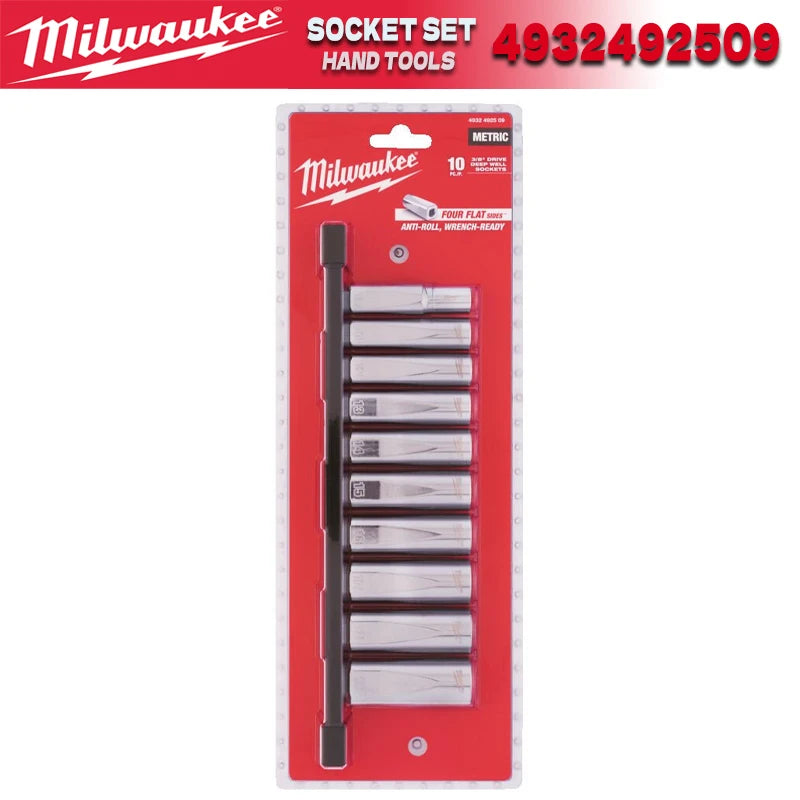 Milwaukee 10-Piece Metric Deep Socket Set for Automotive Repairs