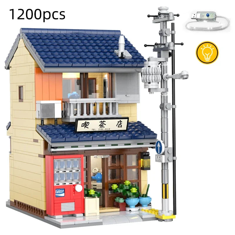 LED Japanese Tea Shop Building Blocks - Creative Architecture Toy Set