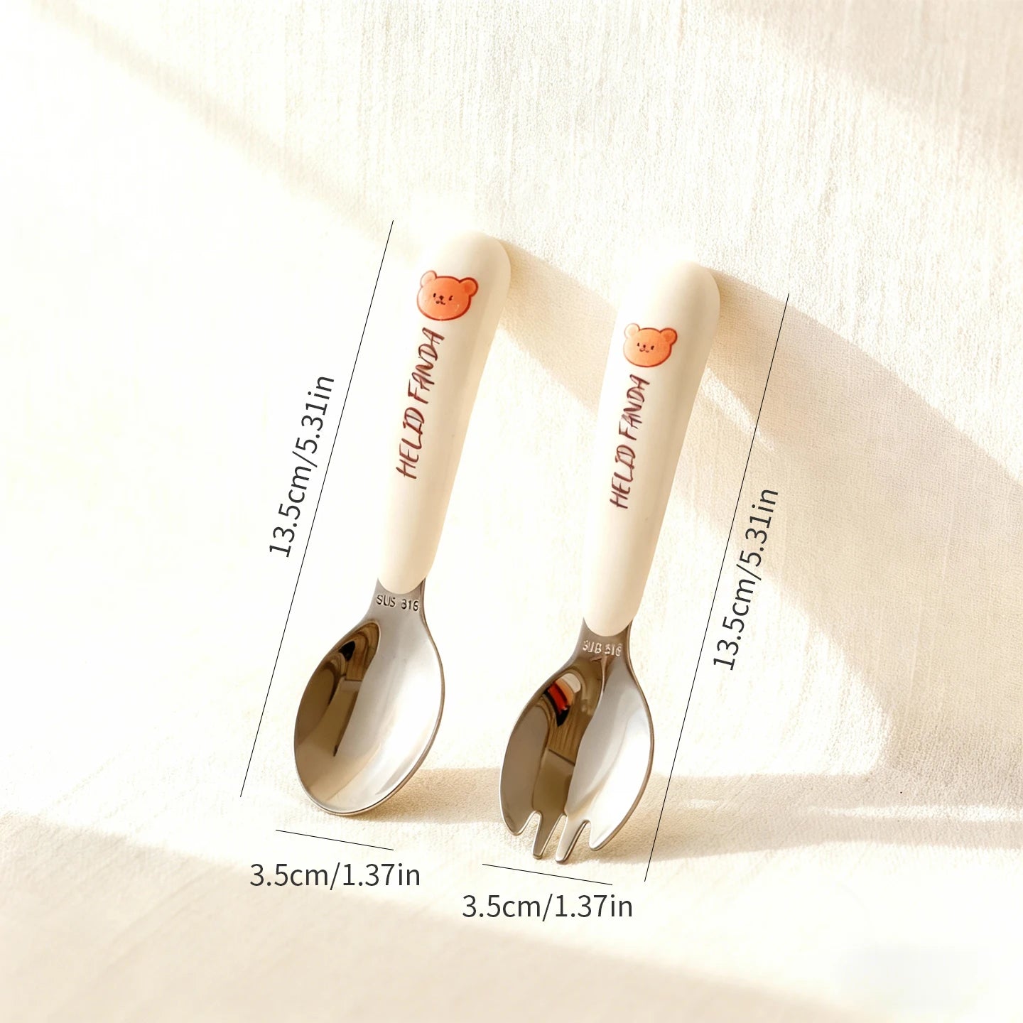 Kids Portable Stainless Steel Cutlery Set - Chopsticks, Spoon & Fork