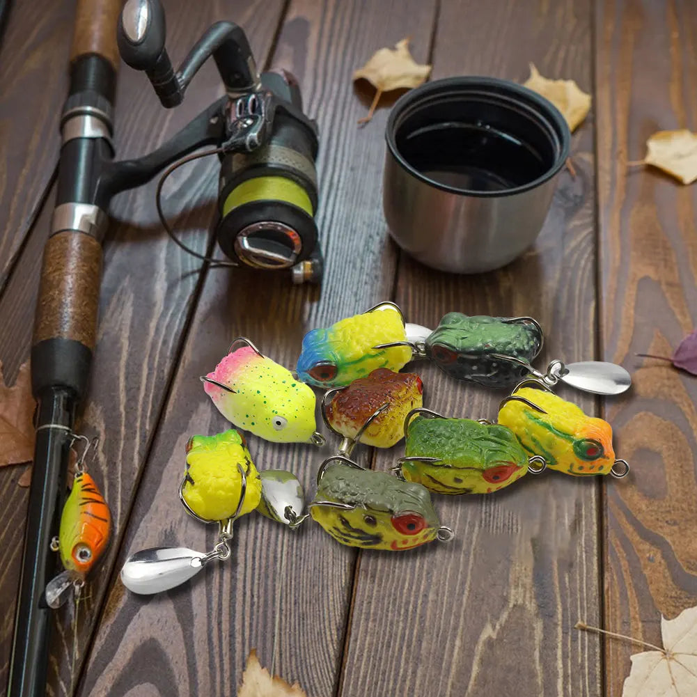 5pcs Mini Bionic Frog Soft Bait with Double Hook - Lifelike Fishing Lure
