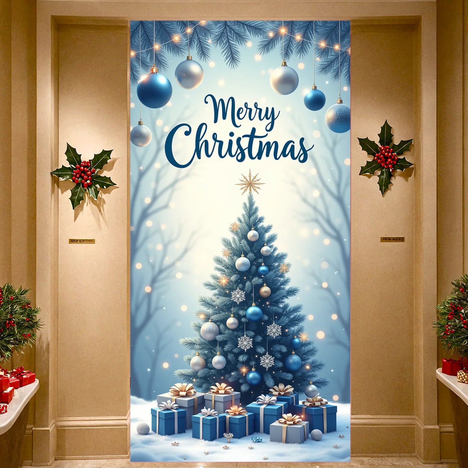 Elegant Christmas Tree Banner | Festive Holiday Decoration