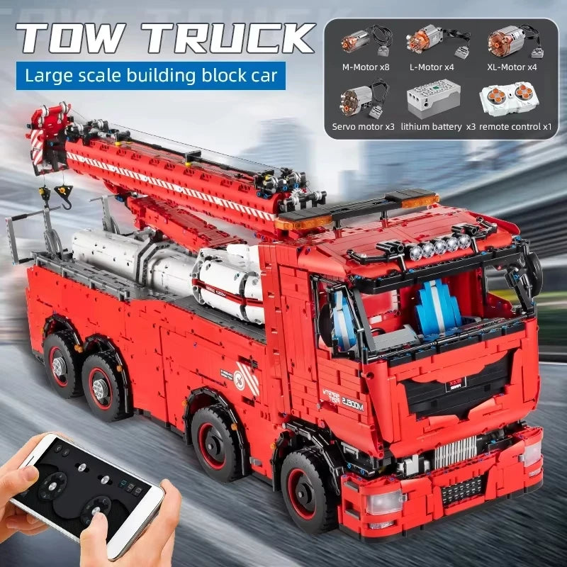 10966PCS Motorized Tow Truck MKII Building Block Set for Kids