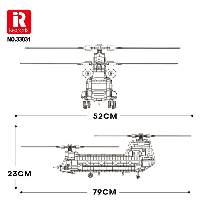 Reobrix 33031 MOC CH-47 Chinook Helicopter Building Blocks Set