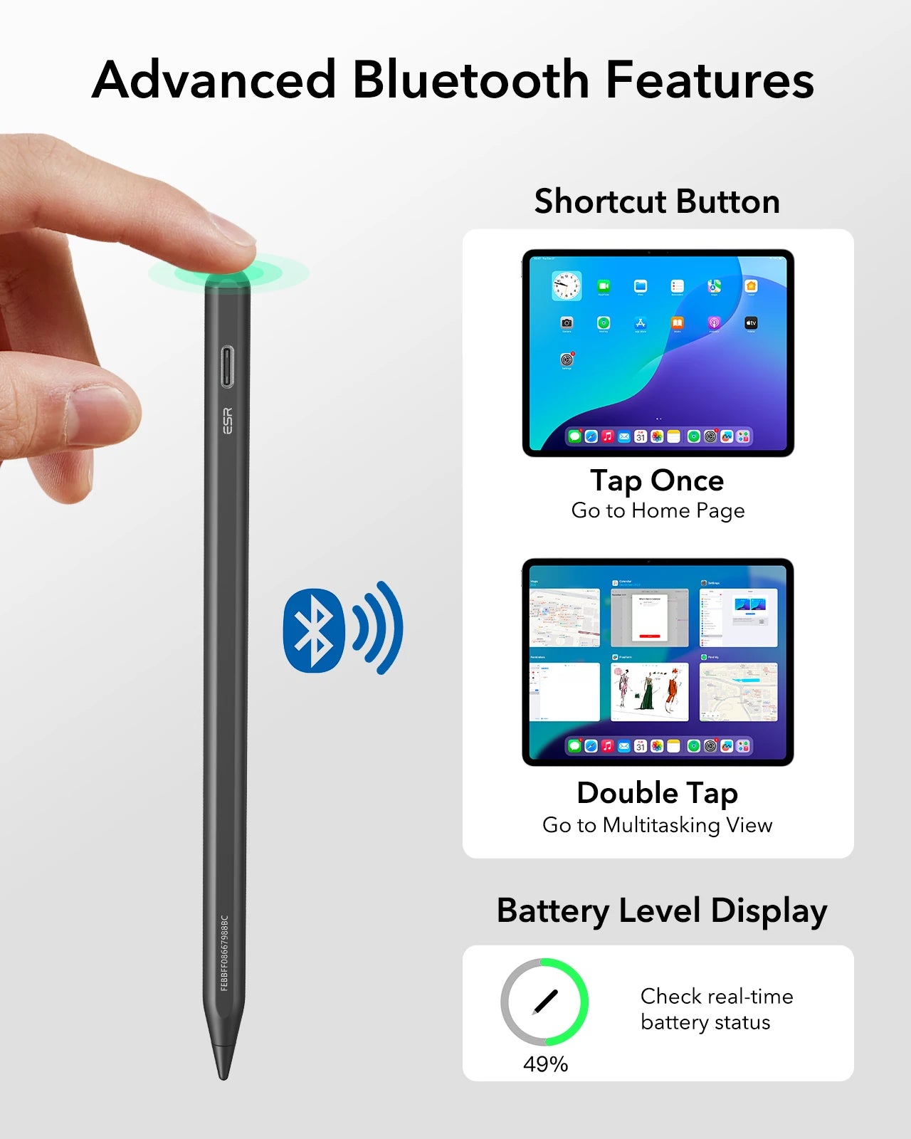 ESR Fast-Charging iPad Stylus with Palm Rejection (2018-2025)