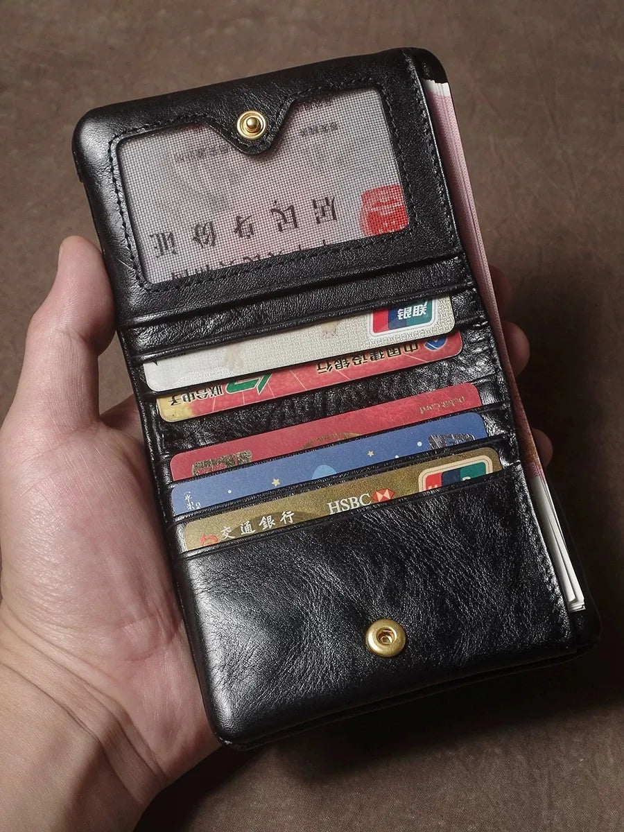 Premium Unisex Genuine Leather Short Card Case & Coin Purse