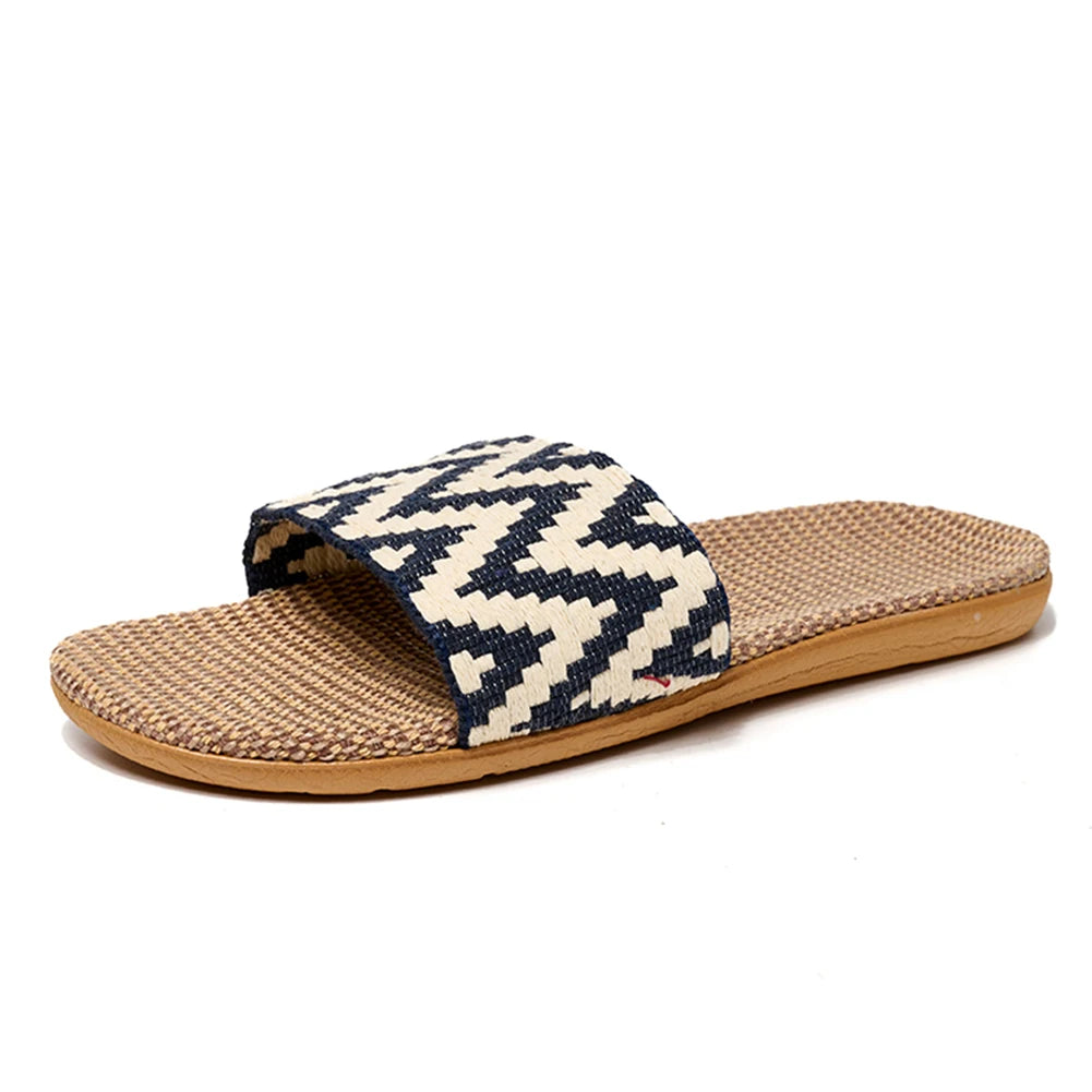 Stylish Linen Slippers - Lightweight Non-Slip Home Sandals