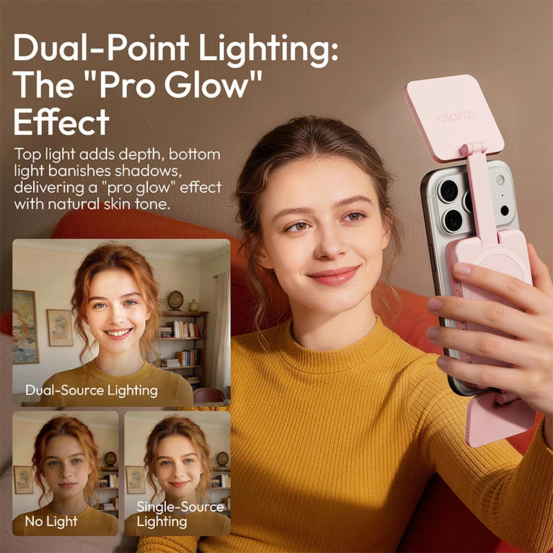 Ulanzi GL01 Magnetic Dual-Side Fill Light for Selfies & Video