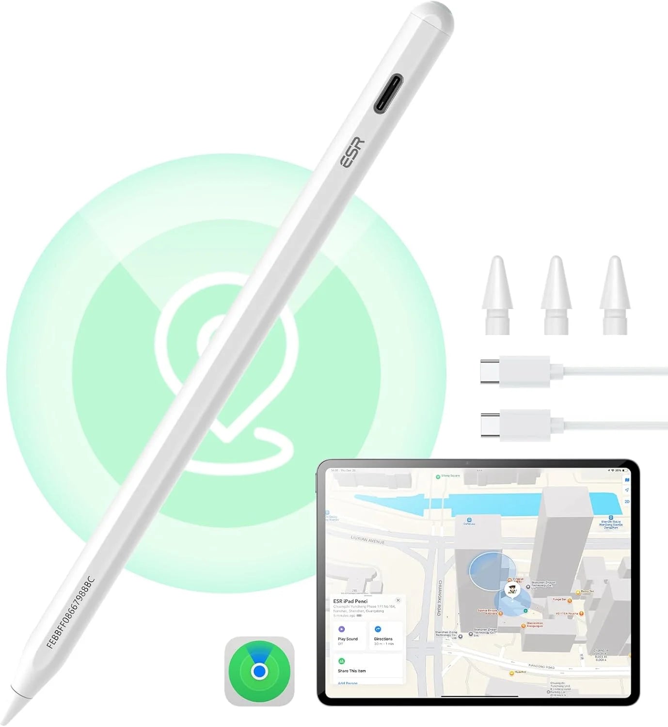 ESR Fast-Charging iPad Stylus with Palm Rejection (2018-2025)