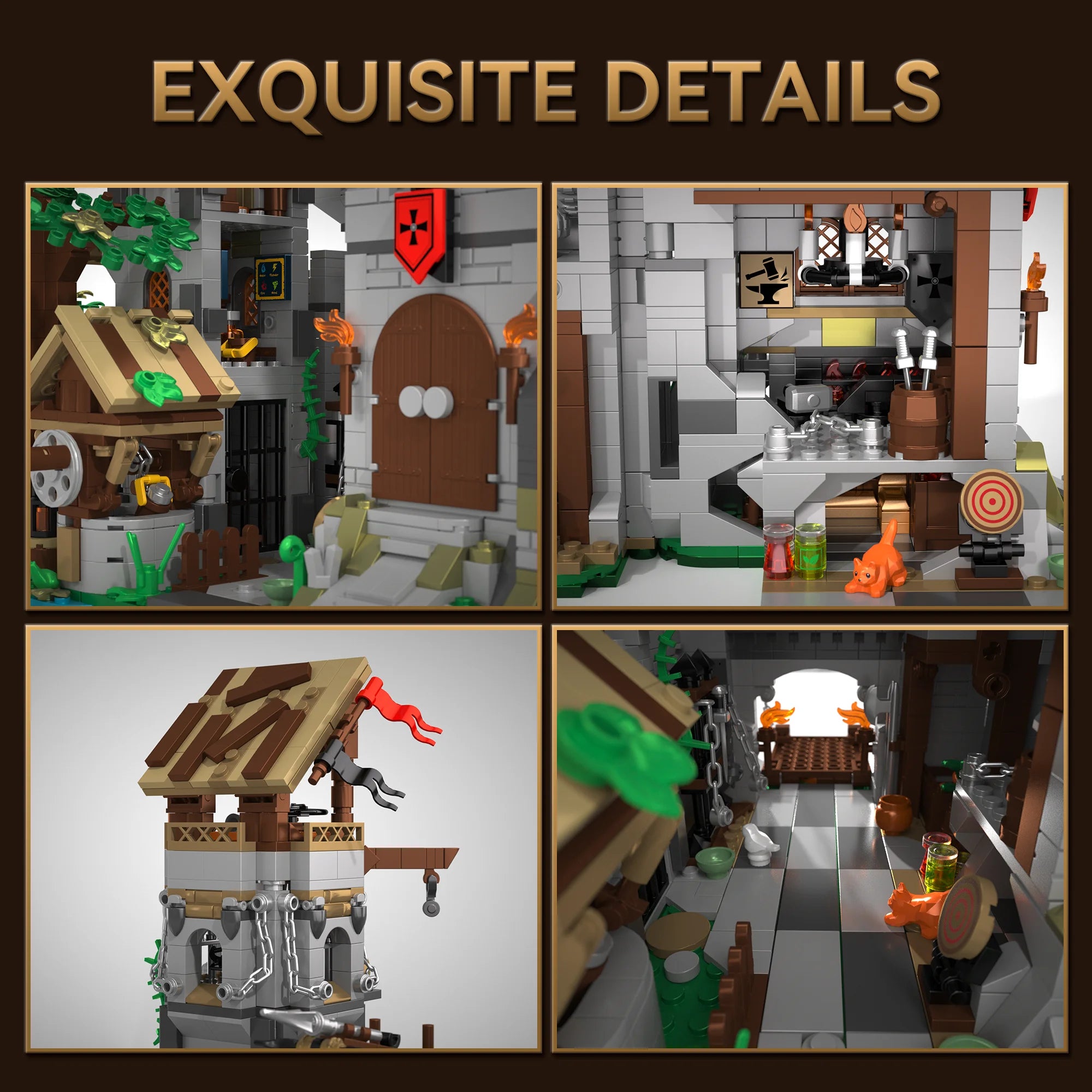 2568PCS Medieval Castle Building Blocks - Holy Spirit Knight's Fortress