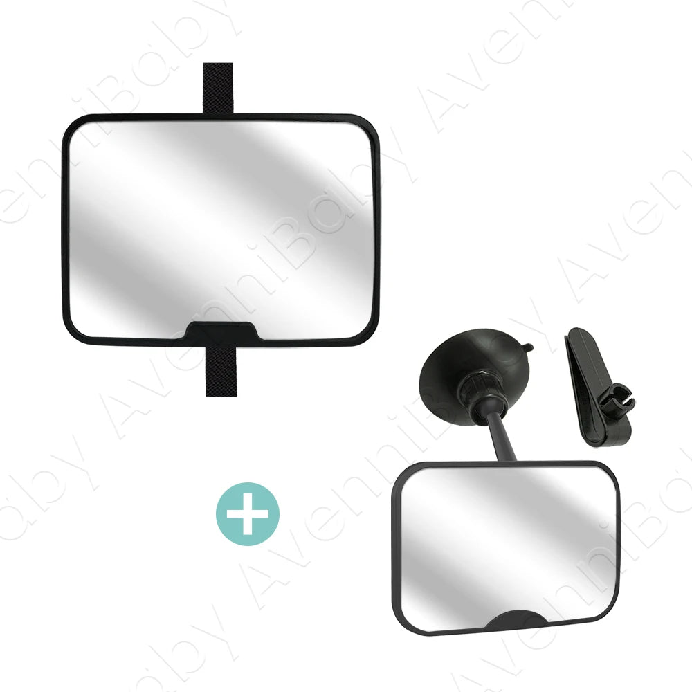 2PC Baby Car Mirror Set - 360° Rotatable Shatterproof View
