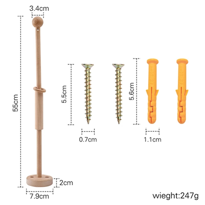 Infant Wooden Crib Rattle Toy - Mobile Hanging Bed Bell for Babies
