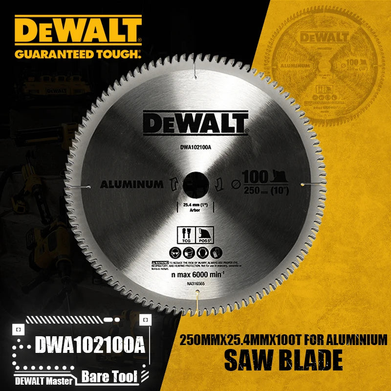 DEWALT Carbide Tipped Saw Blade 250mm for Aluminium Precision Cutting