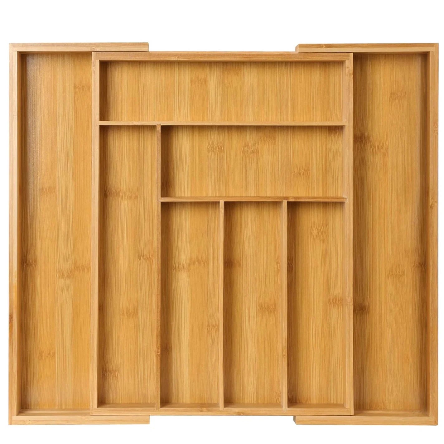 Eco-Friendly Adjustable Bamboo Drawer Organizer for Kitchen & Home