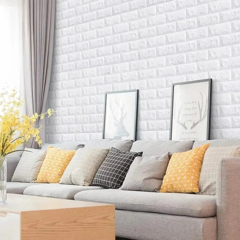 3D Self-Adhesive Foam Brick Wallpaper - Modern Home Décor