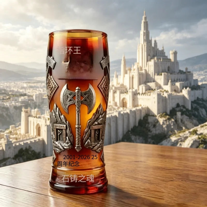 LOTR Dwarven Axe Mug - Unique Glass Beer Cup for Fans
