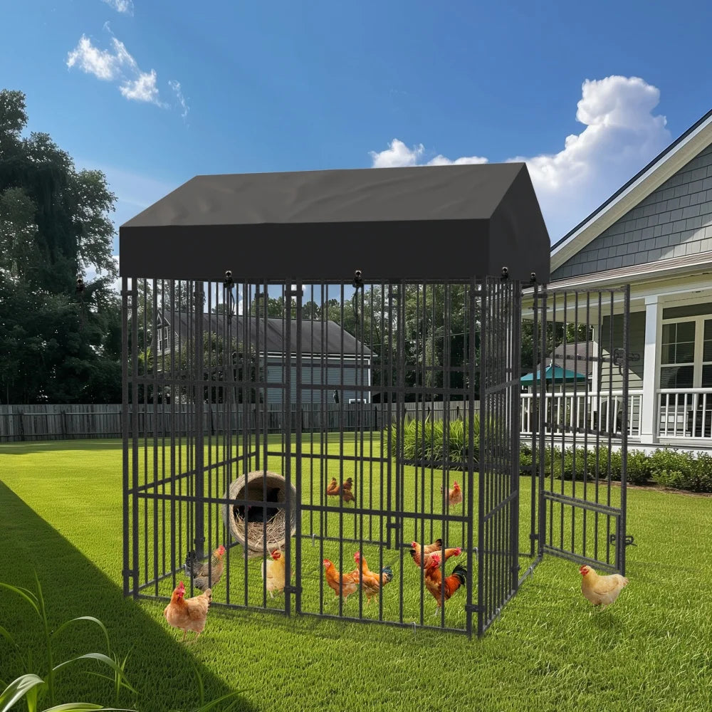 Heavy Duty Metal Dog Kennel with Waterproof Cover - Ultimate Pet Playpen
