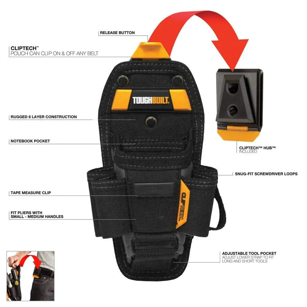 ToughBuilt 7-Pocket Tool Pouch - Ultimate Organizer for Pros